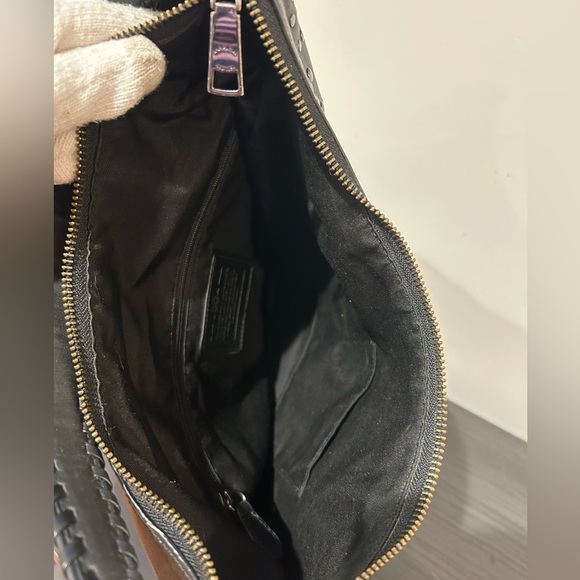 Coach Celeste Convertible Studded Hobo bag in black leather EUC - Picture 5 of 12